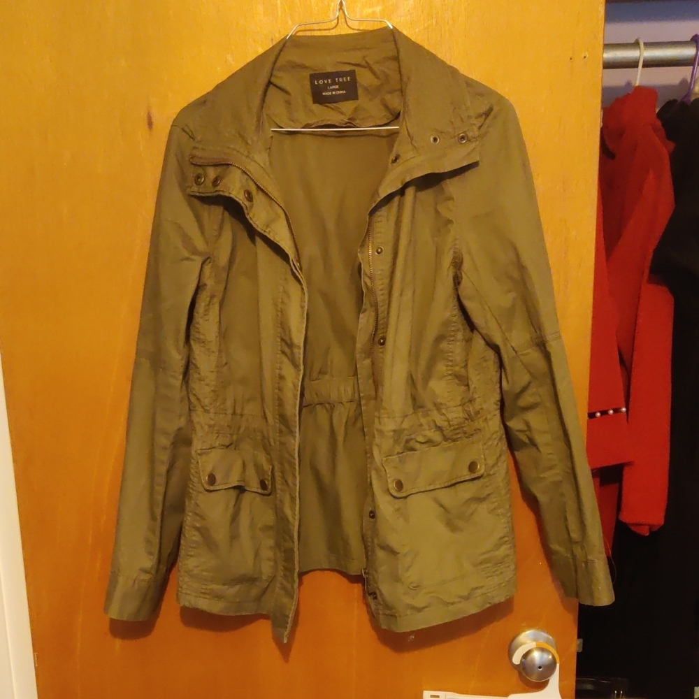 Love Tree Olive Utility Jacket